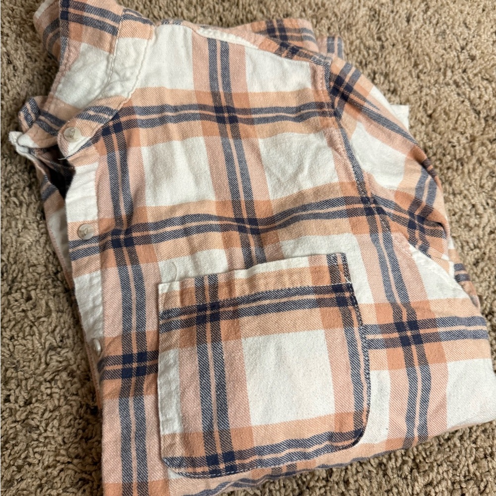 Universal Thread Kids Plaid Pajama Top in Peach and Navy